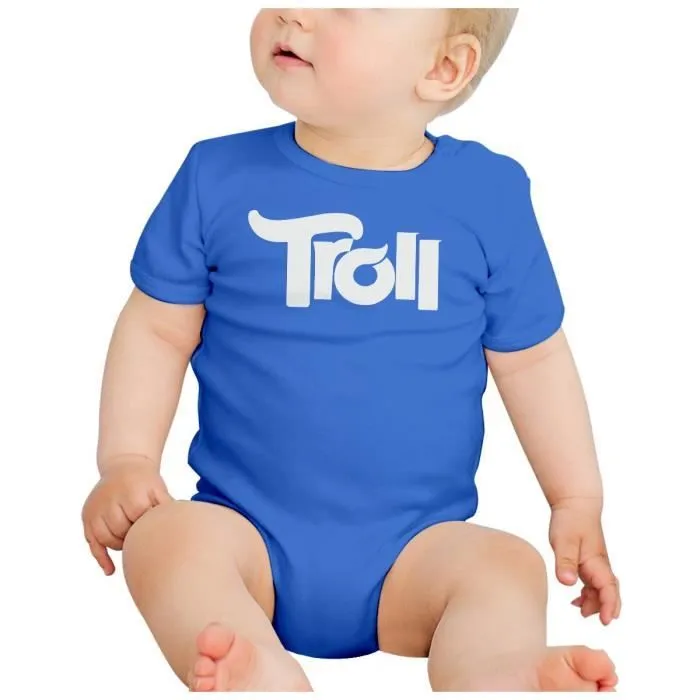 Body Bébé Manche Courte Bleu Troll Jeux Vidéo Meme Internet Gamer-1