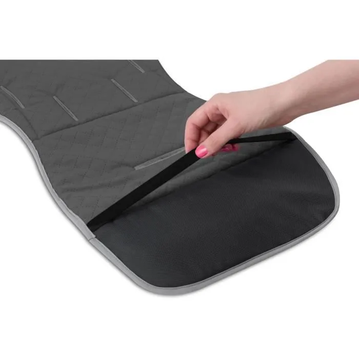 Bellochi Coussin Poussette Universel Été Matelas Poussette Universelle avec Coussin Anti-Choc - Velours et Coton - Gris-2