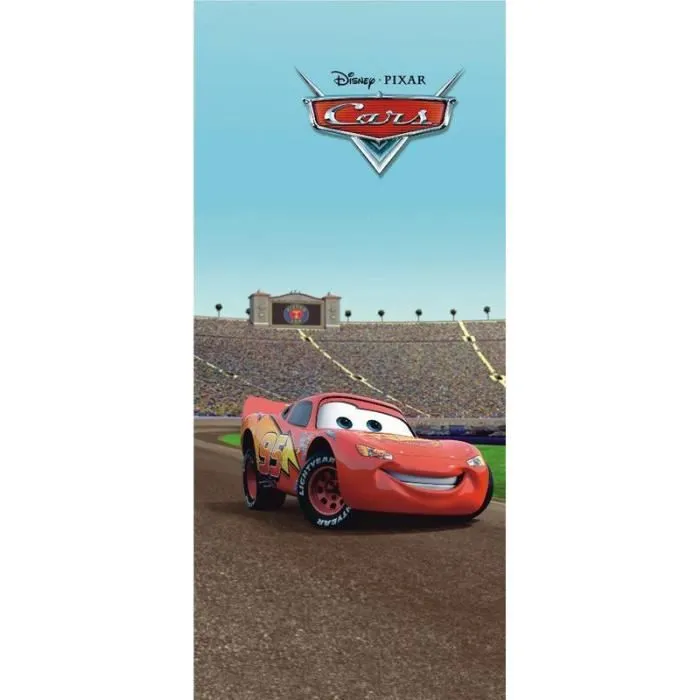 Poster géant - AG DESIGN - Cars Flash Mc Queen - H 202 x L 90 cm - Décoration murale - Bleu-1