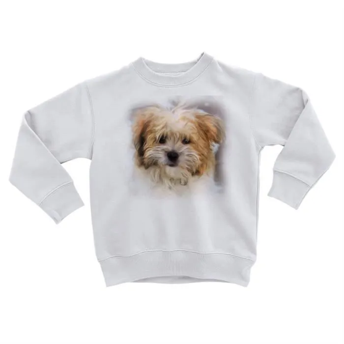 Sweatshirt Enfant Peinture Caniche Beige Petit Chien Mignon-0