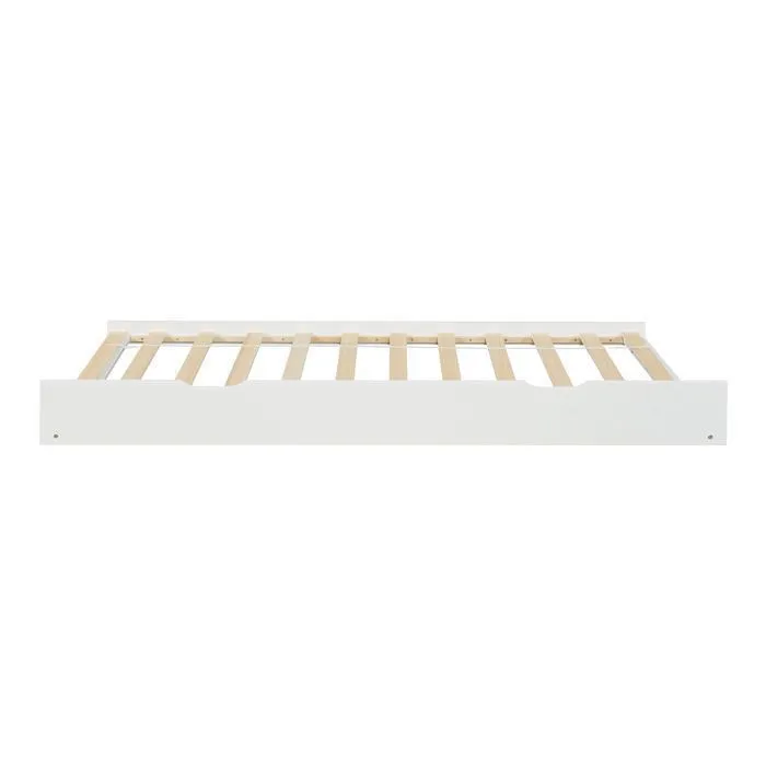 Lit d'appoint sur roulettes Ydre bois de pin 197 x 94 x 22 cm blanc-4
