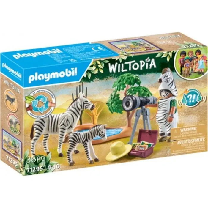 Figurine - Playmobil - Photographe Deguise et Zebres - Multicolore - 1 figurine et 2 zèbres - 3 ans et plus-0