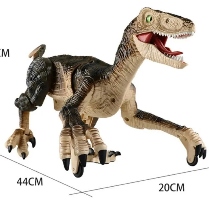 Télécommande électrique dinosaure Raptor Velociraptor jouets lumière de marche modèle Animal jeux pour enfants-3