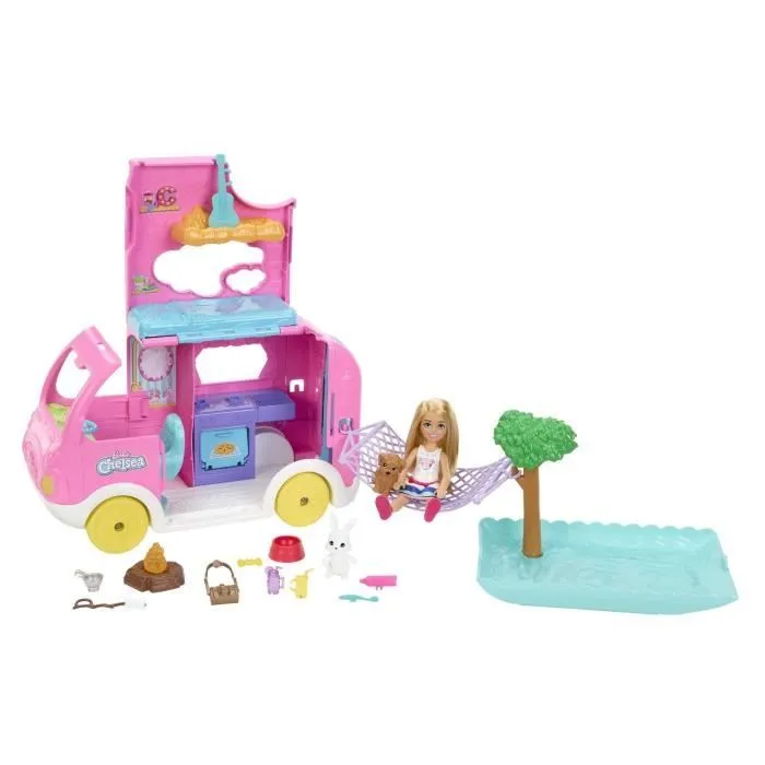 Barbie®-Camping-Car 2 en 1 de Chelsea-Coffret HNH90-1
