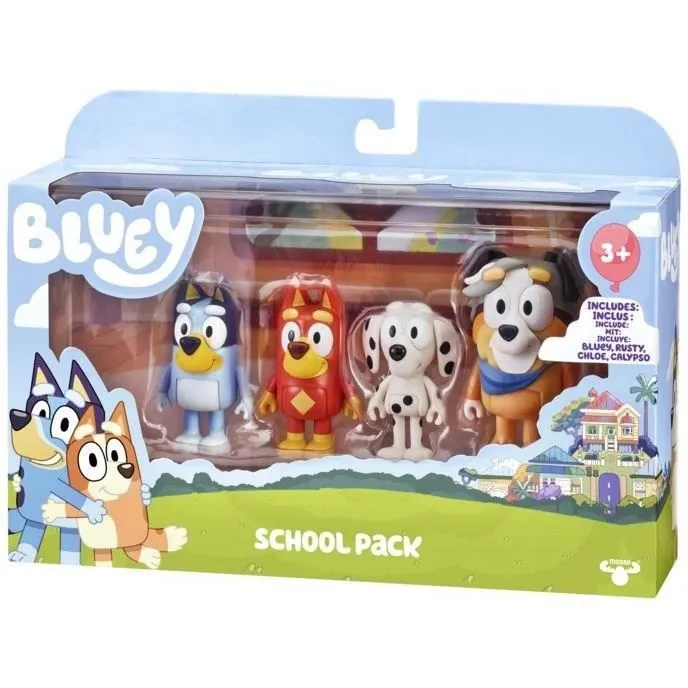 Figurines Les Copains d'école de Bluey - MOOSE TOYS - Set de 4 - Pour Enfant de 3 ans et plus-0