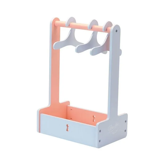 Cintre en bois pour poupées - Petitcollin - Taille 40.5x27.5x17.5 cm - Couleur Bleu - Mixte - A partir de 3 ans-1