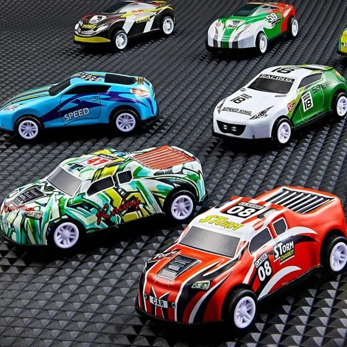 30Pcs Petites Voitures Jouets,Metal Voiture Jouet Enf-ant Cascadeuse Mini Voitures De Course Apporter Valise,Avec La Carte Routière-2
