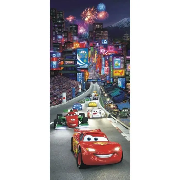 Poster géant Cars Japon Disney Collection - Flash Mcqueen - Rouge - Chambre - Carton - Papier - Rectangulaire-1