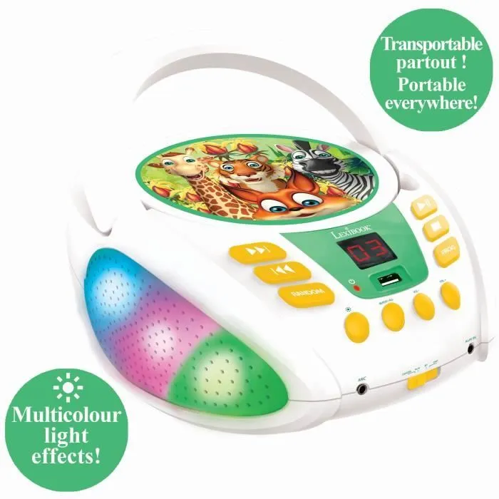 Lecteur CD Bluetooth Animaux avec Effets Lumineux et USB-1