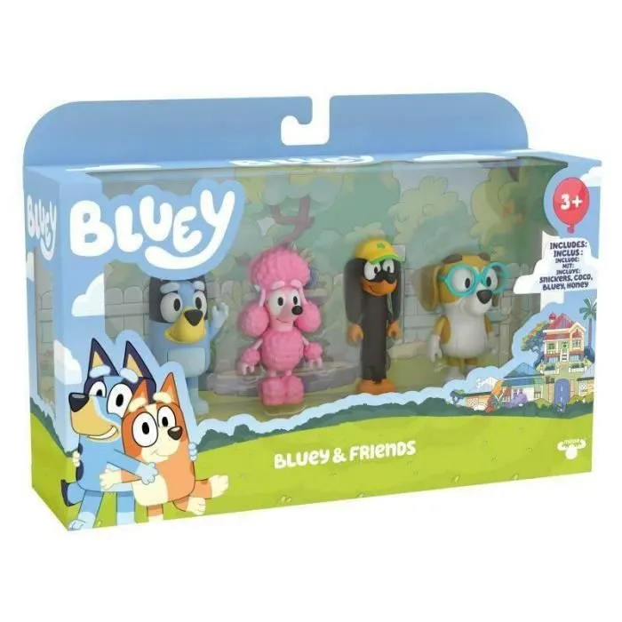 Coffret de 4 figurines des Amis de Bluey - MOOSE TOYS - Bluey, Snickers, Honey et Coco - Figurines articulées-2