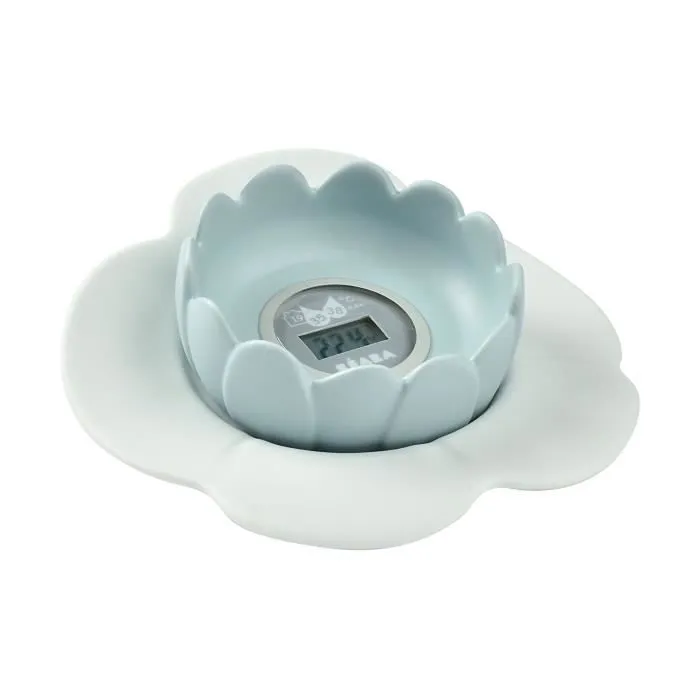 Thermomètre de bain Lotus - BÉABA - Green Blue - Multi-fonction - Forme ludique - Prise de température rapide-1
