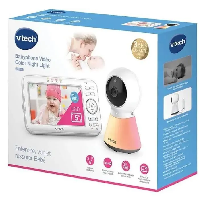 VTECH - Babyphone Vidéo Color Night Light (Écran 5 - Veilleuse) - BM5254-5