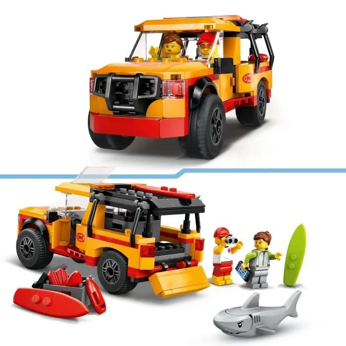LEGO City 60453 Le véhicule de secours de la plage - Jouet dès 6 ans avec un requin-2