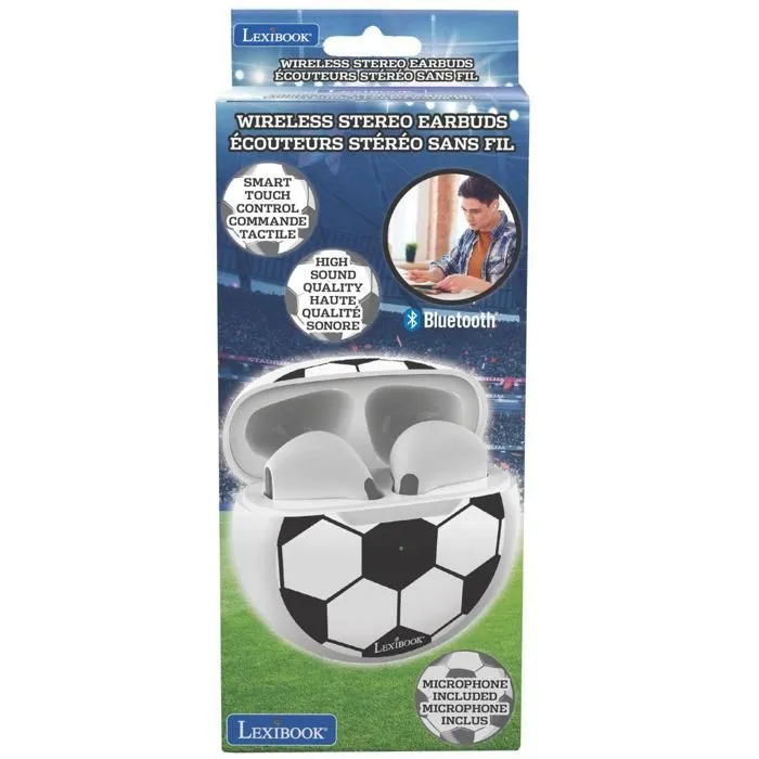 Écouteurs sans fil Bluetooth Football avec étui de chargement et de rangement-5