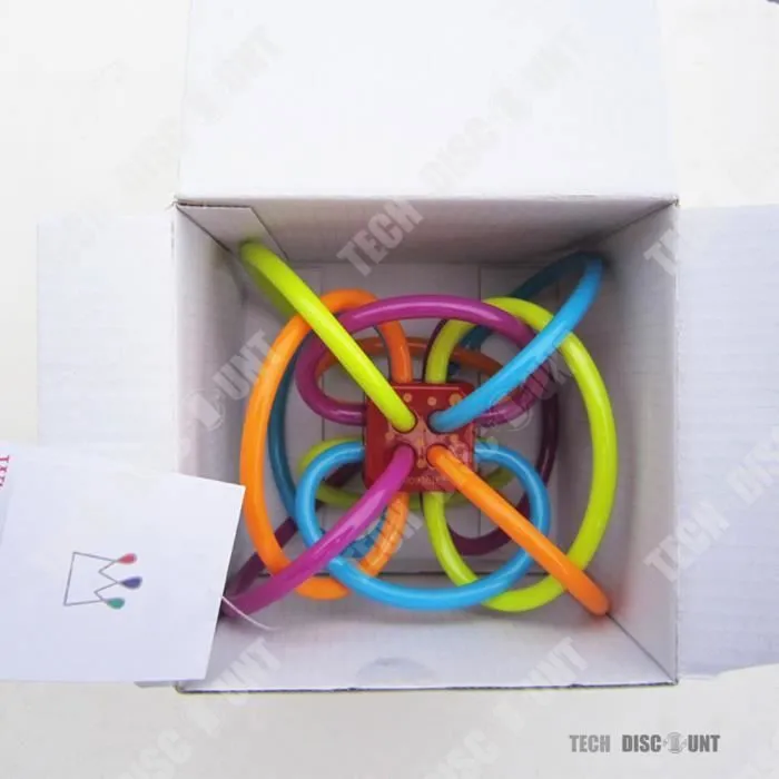 TD® jouet bebe a macher dentition a croquer eveil sensoriel enfant fille garcon pas cher educatif multicolore anneaux spirale sain-3