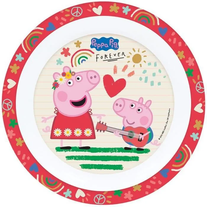 FUN HOUSE Peppa pig Ensemble repas - 1 assiette ø 22 cm, une assiette creuse ø 16 cm et un verre 220 ml - Pour enfant-2