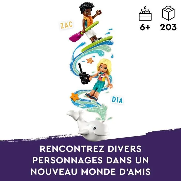 LEGO® Friends 41752 L’Hydravion de Secours en Mer, Jouet Avion avec Figurine Baleine et Mini-Poupées-2