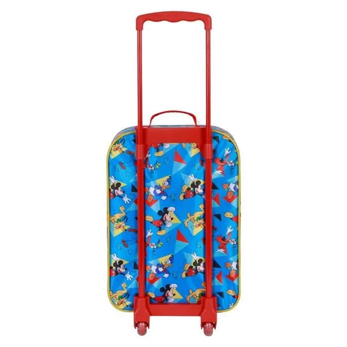 Valise Trolley Soft 3D - Disney - Mickey Mouse - Bleu - Semi-rigide - 2 roulettes-2