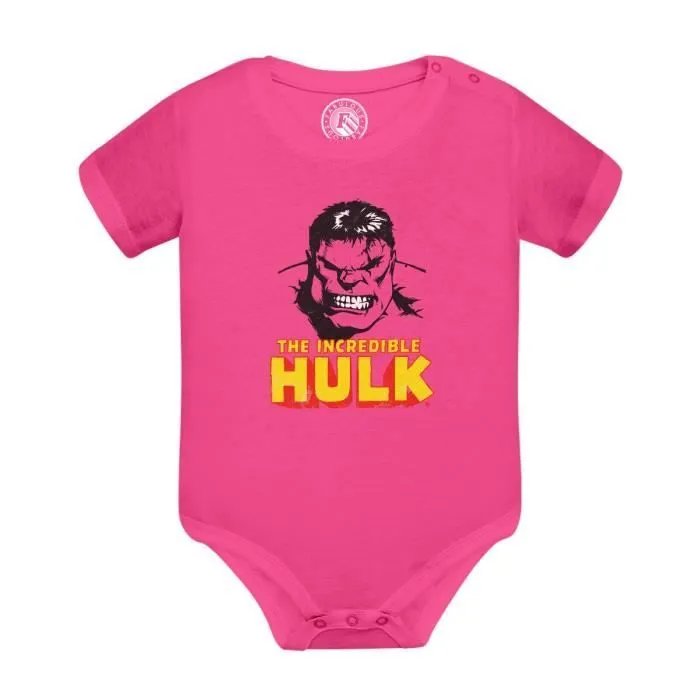 Body Bébé Manche Courte Rose The Incredible Hulk Super Héros BD Film Geek-0