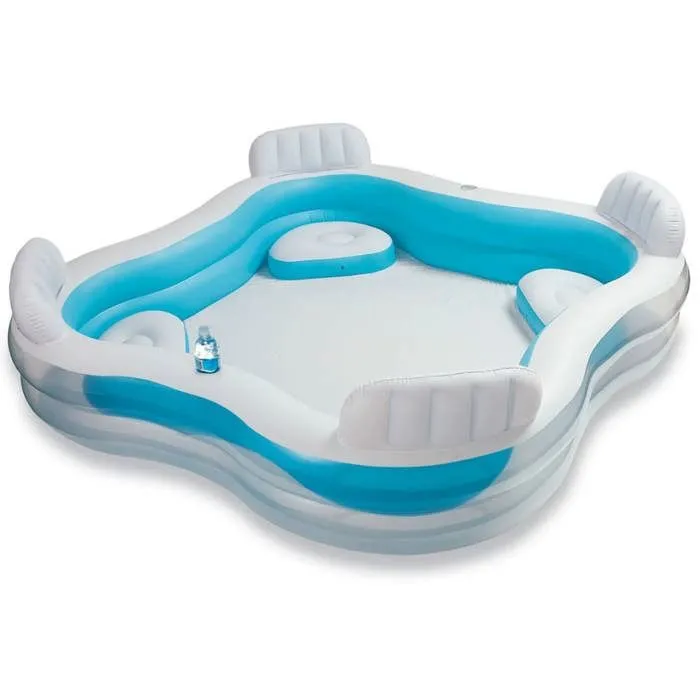 Piscine familiale octogonale bleue avec sièges et appuie-têtes 229 x 229 x 66 cm - INTEX - 56475-0