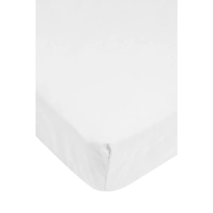 Drap housse - Blanc - Jersey - 140x190 cm - Lavable à 40°C - Extensible-0