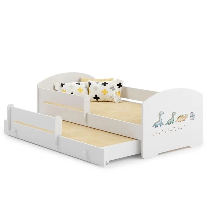 Lit simple avec gigogne - Lukas - 160x80 cm - Bois - 1 place - Auto-assemblage-0