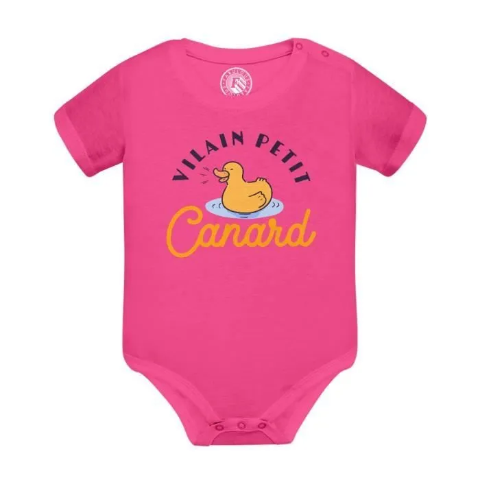 Body Bébé Manche Courte Rose Vilain Petit Canard Enfant Expression-0