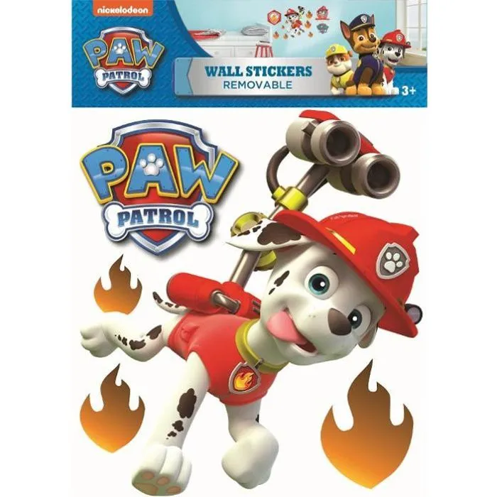 Stickers - Pat Patrouille - Marcus - 4 pièces - 13.5x32.5 cm - Amovibles et repositionnables-0