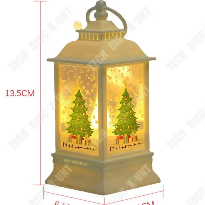 TD® Lanterne de neige du père noël, pendentif d'arbre de noël, ornements de fenêtre, fournitures de décoration de noël-2