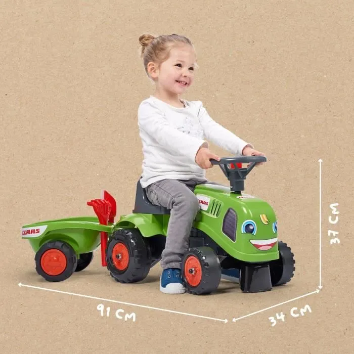 Porteur tracteur Claas avec remorque et accessoires - FALK - Dès 12 mois - 100% fabriqué en France - 40% plastique recyclé-3