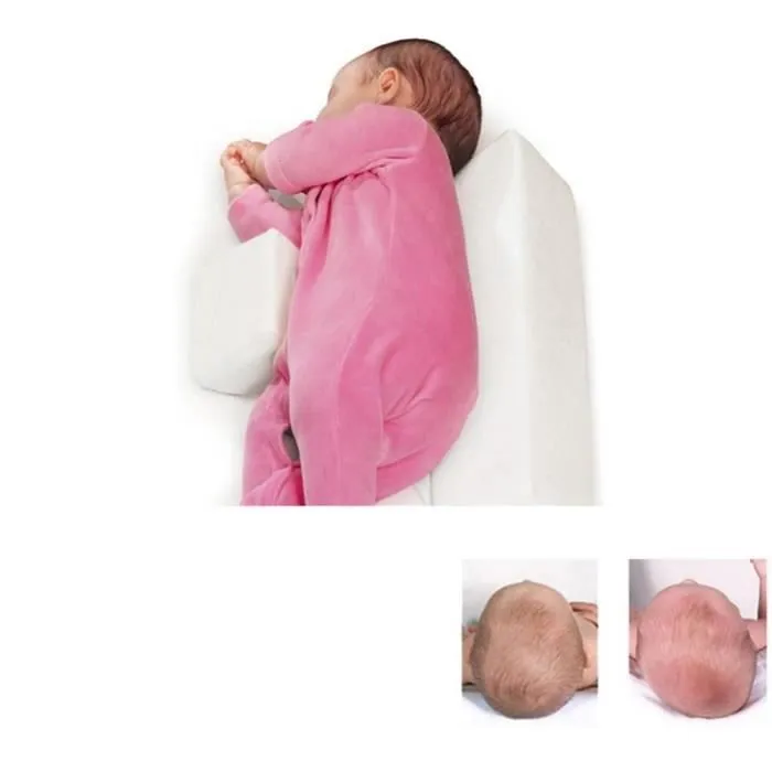 Bébé Oreiller Coussin de Sommeil Latéral pour Nouveau-Né Calé-bébé Sommeil Oreiller Réglable Coussin Bébé Velours Sain Blanc-1