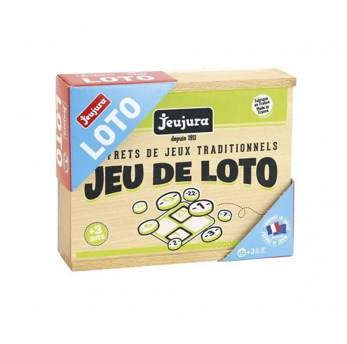 JEUJURA - Jeu De Loto - Coffret En Bois - Mixte - A partir de 3 ans - 48 cartes de loto en bois-2