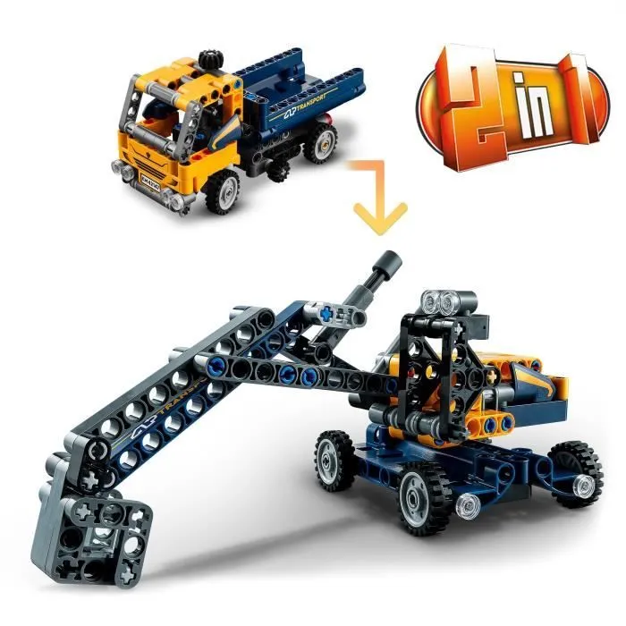 LEGO® Technic 42147 Le Camion à Benne Basculante, 2-en-1, Pelleteuse Jouet, Engin de Chantier-3