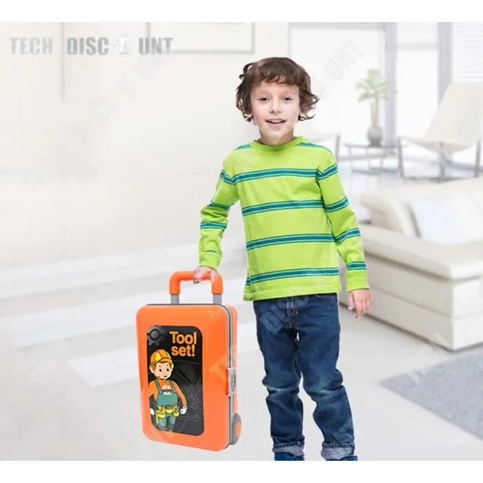 TD® Atelier de bricolage en jouet pour enfant simulation créativité développement capacités matériel tourne vis scie clé à mollette-3