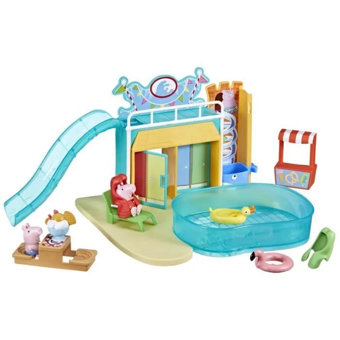 Coffret Peppa Pig Le parc aquatique de Peppa avec 2 figurines et 15 accessoires pour enfants dès 3 ans-0