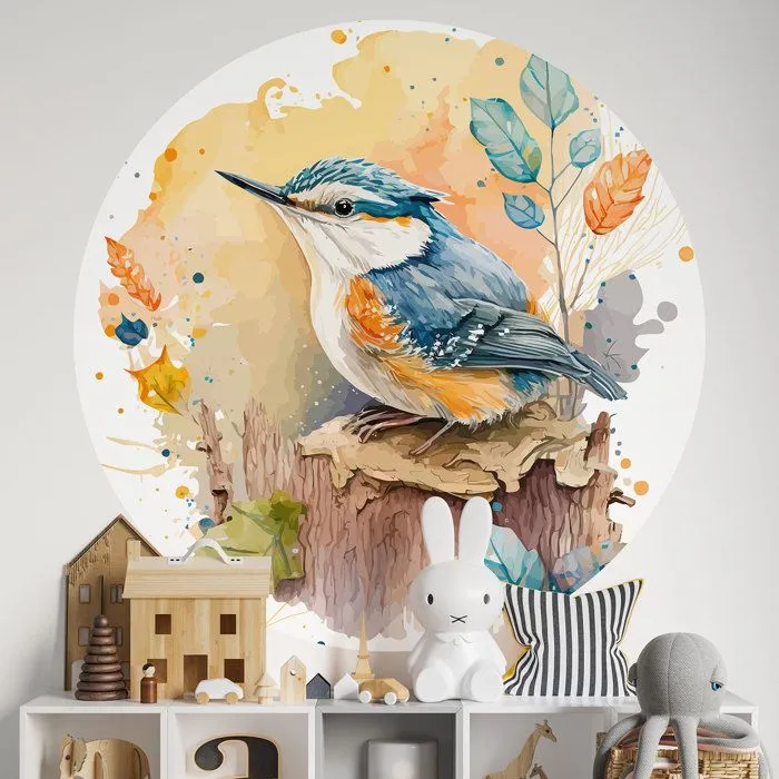 Sticker mural - Oiseau - 3617689828473 - Adhésif MAT - Diamètre 140 cm - Décoration contemporaine-0