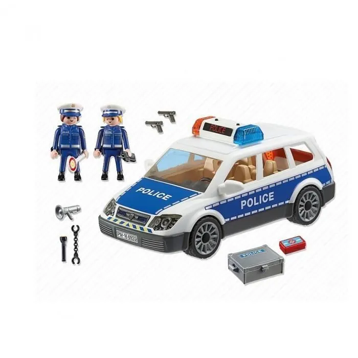 PLAYMOBIL 6920 Voiture de Policiers avec Gyrophare et Sirène, City Action, les policiers, Dès 5 ans-2