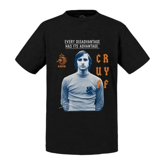 T-shirt Enfant Noir Johan Cruyff Vintage Footballeur Foot Star-0