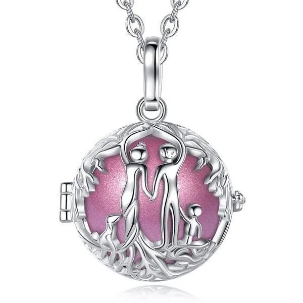 Bola de Grossesse cage Famille Boule Rose future maman Collier-0