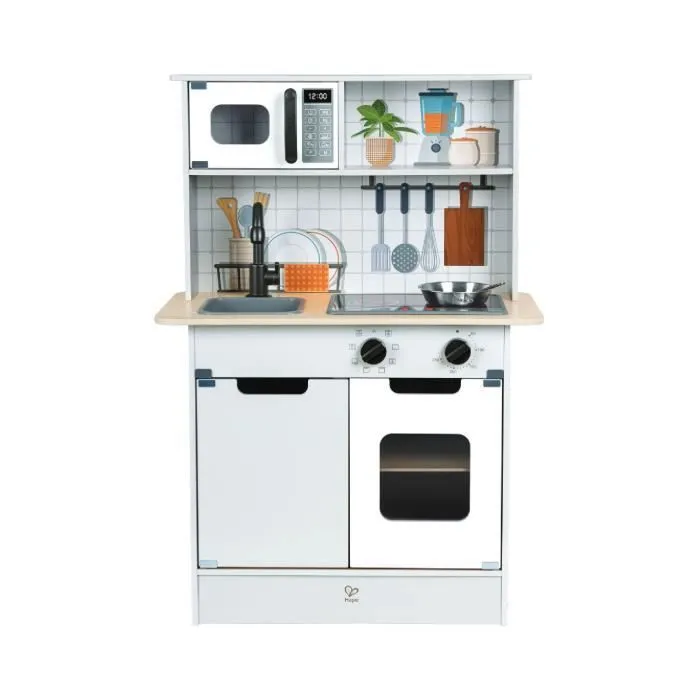 HAPE - Cuisine intéractive en bois pour enfant - 60 x 91,8 x 30 cm - À partir de 3 ans Gris --0