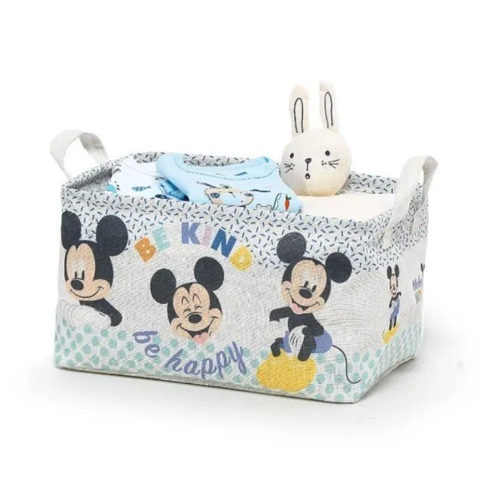Boîte de rangement - Domopak Living - Mickey Mouse - Tissu multicolore - 32x23x19 cm - Poignées pratiques-0