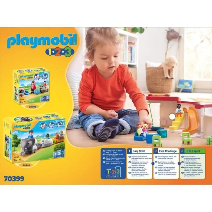 PLAYMOBIL - Garderie transportable - Bleu - Playmobil 1.2.3 - Pour Enfant de 18 mois et plus-2