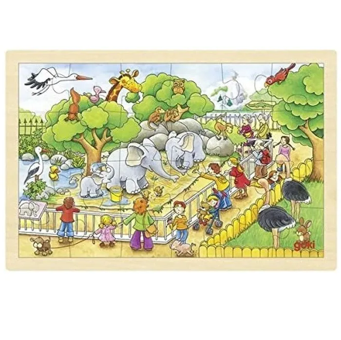 Goki - Puzzle bois Journée au zoo ( GK-57808 )-1