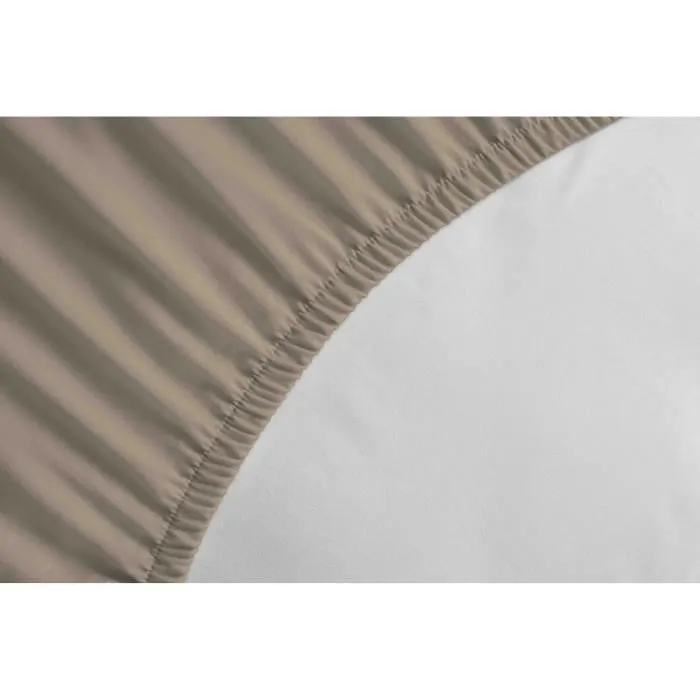 LOVELY HOME Drap Housse 100% coton 90x190x25 cm beige-1