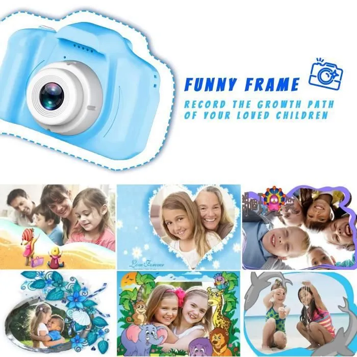 Appareil Photo pour Enfant - LAMZIEN - Kidizoom - 8MP/1080P - Carte TF 16 Go - Batterie - Bleu-3