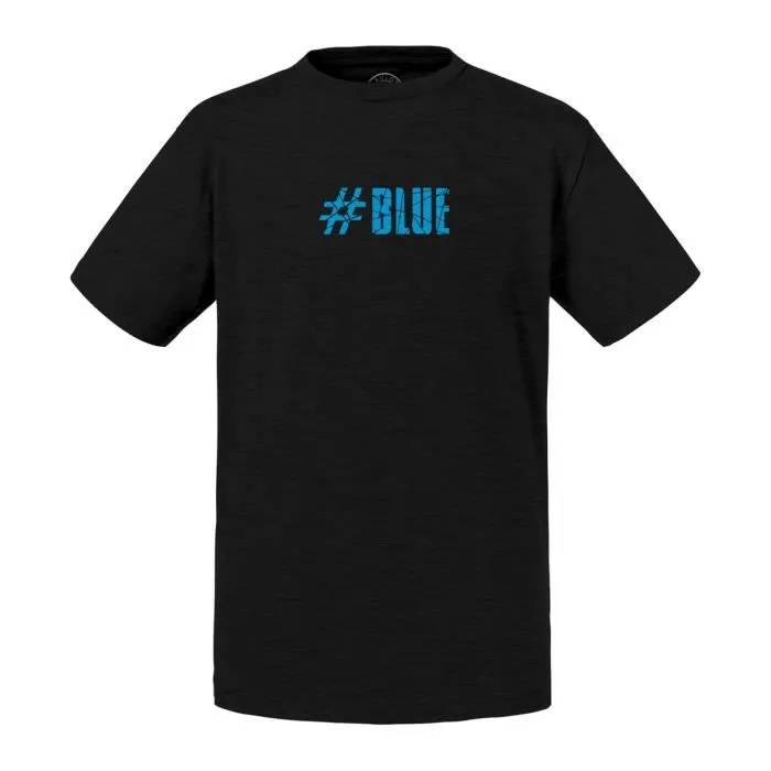 T-shirt Enfant Noir Hashtag Blue Bleu Tendance-0