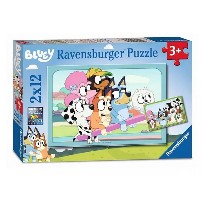 Puzzles 2 x 12 pièces : S'amuser avec Bluey-0