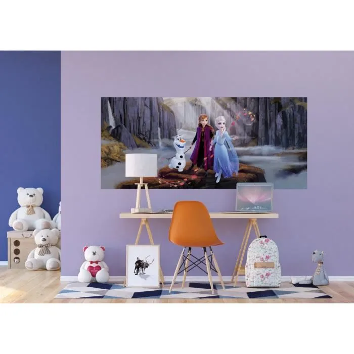 Poster géant Intissé - DISNEY - La Reine des Neiges 2 - Anna et Elsa - 202 cm x 90 cm - Multicolore-0