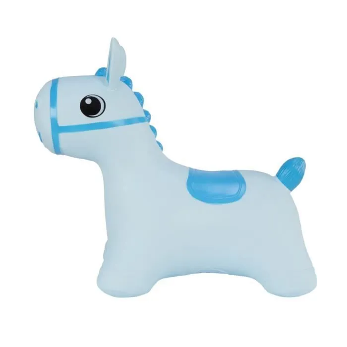 Cheval Gonflable Jouet à sauter - Hoppimals - Modèle bleu - Certifié CE et répond aux normes européennes EN-71-1