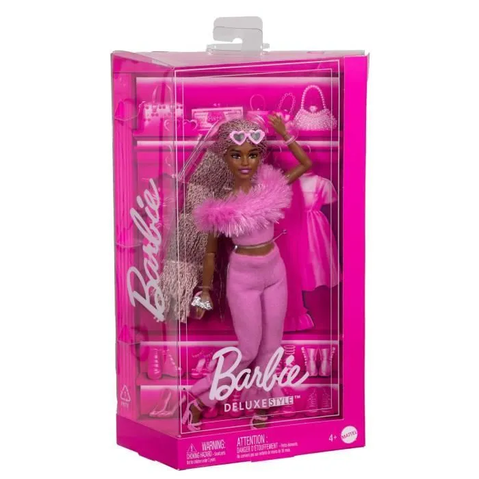 Barbie-Deluxe Style-Poupée Barbie À Combinaison Rose Tissu Doux - 4 ans+ - HYV28-5